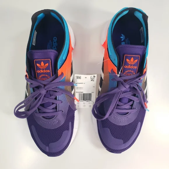 Sz 5 Youth Adidas Sonkei J FV2540 Kids Unisex Running Multicolor Sneakers shoes - Picture 7 of 11